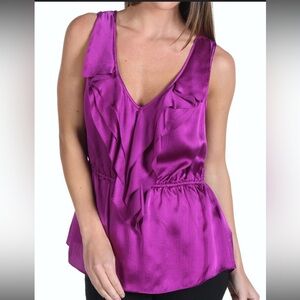 EUC 100% Silk ruffled top